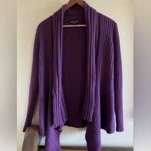 Eileen Fisher Luxurious purple 100% cashmere cardigan sweater